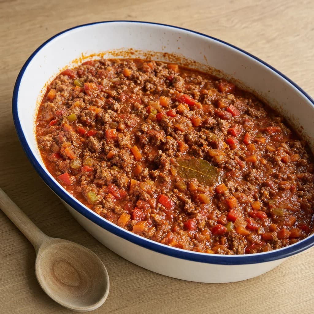 Slow Cooker Balsamic Beef Mince Ragù with Hidden Vegetables recipe photograph