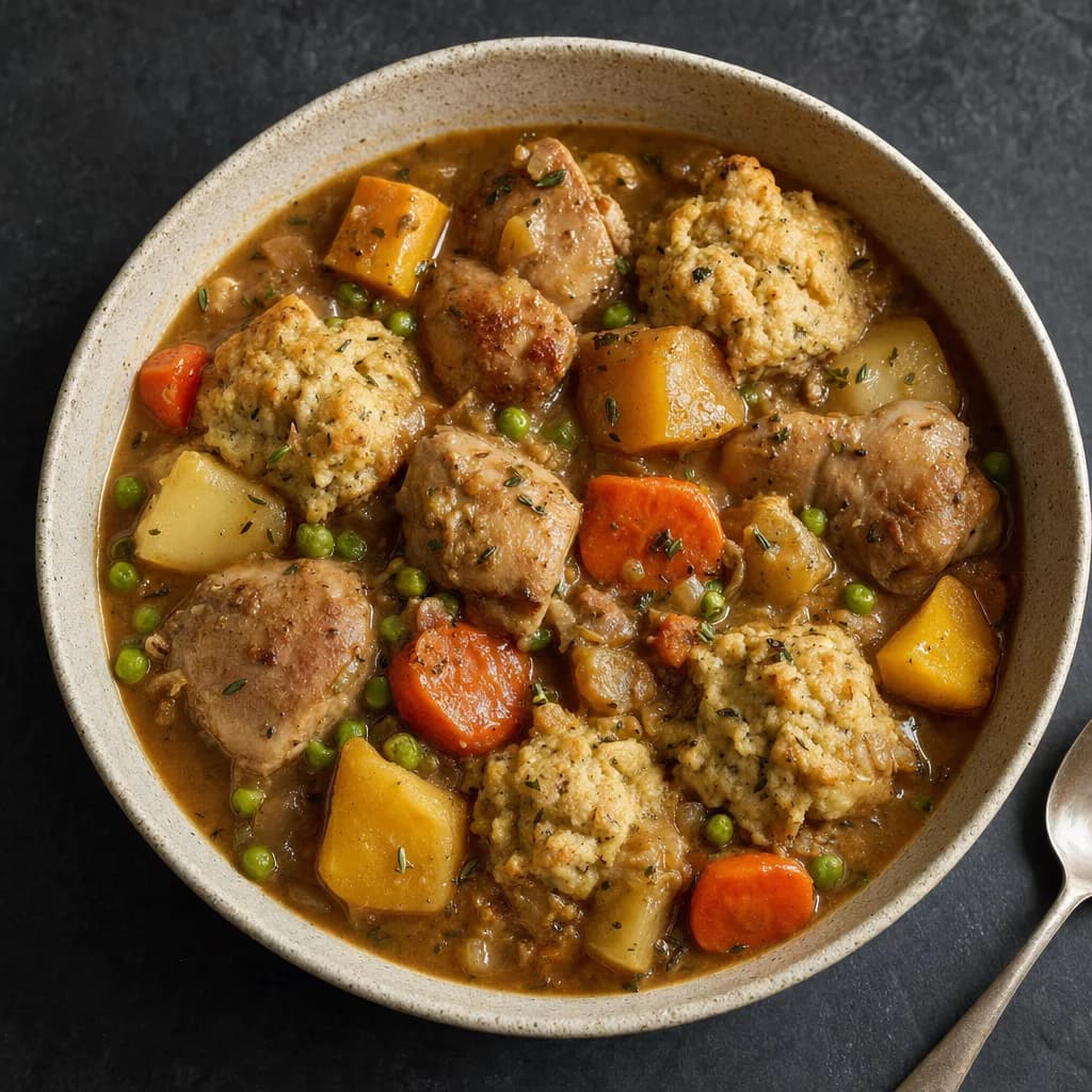 Slow Cooker Chicken Thigh, Carrot and Swede Cobbler recipe photograph